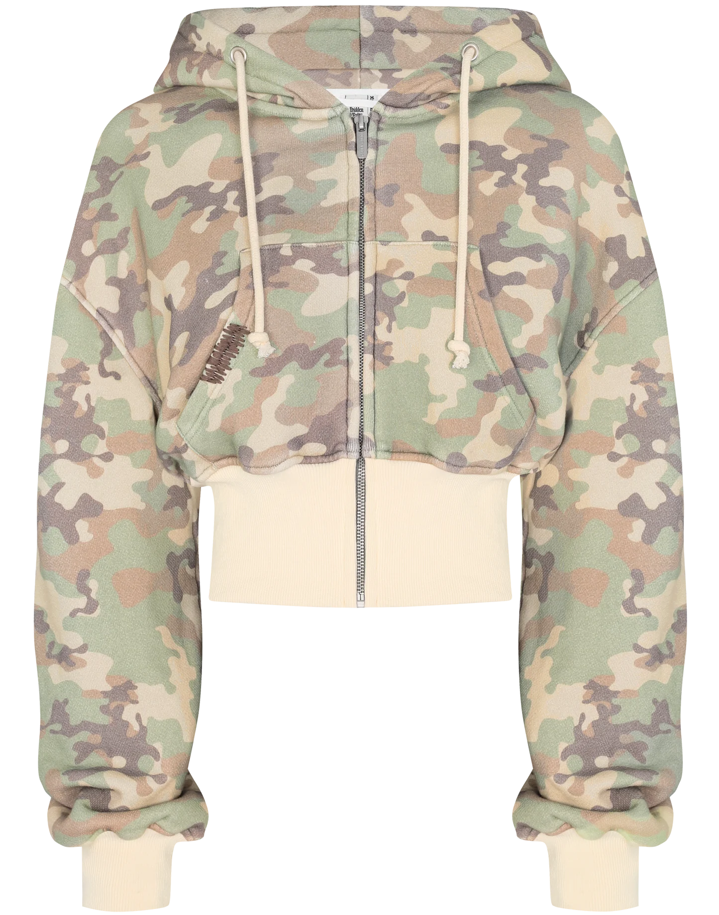 Camo baggy Cropped Zip Hoodie
