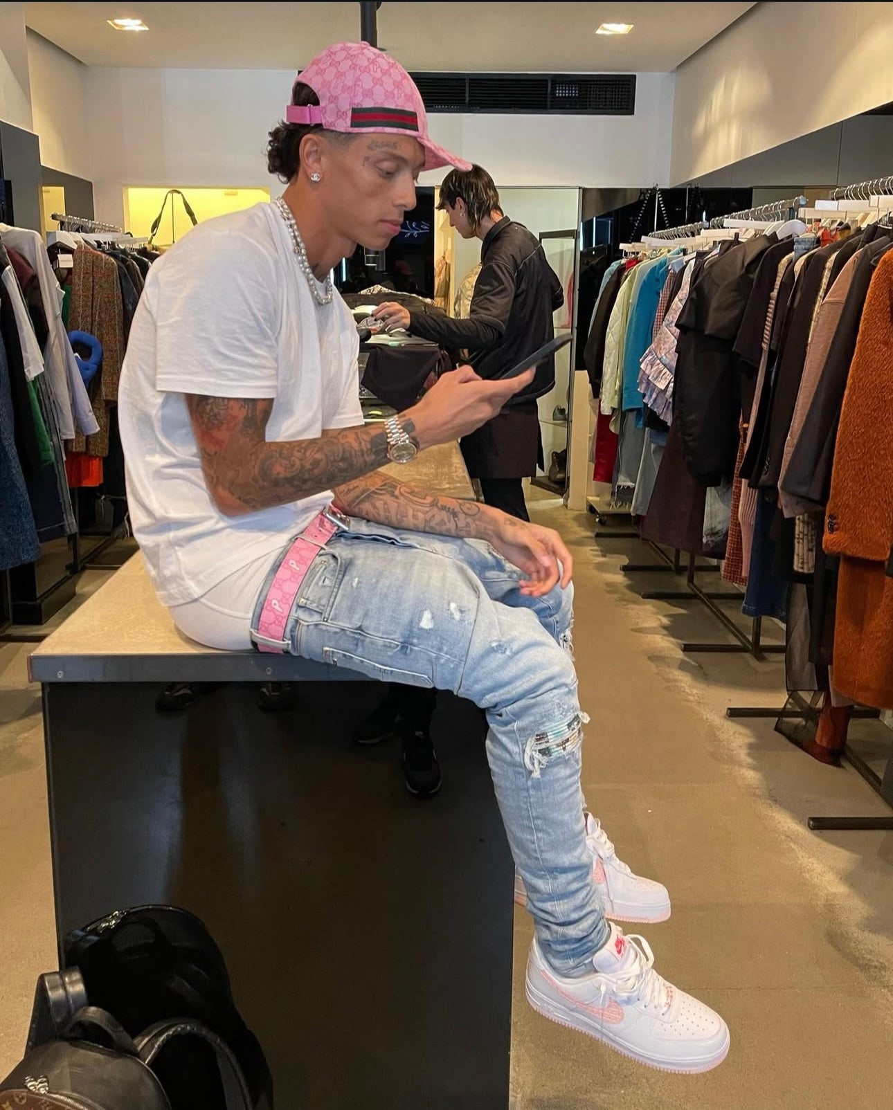 GUCCI CANVAS BASEBALL HAT pink