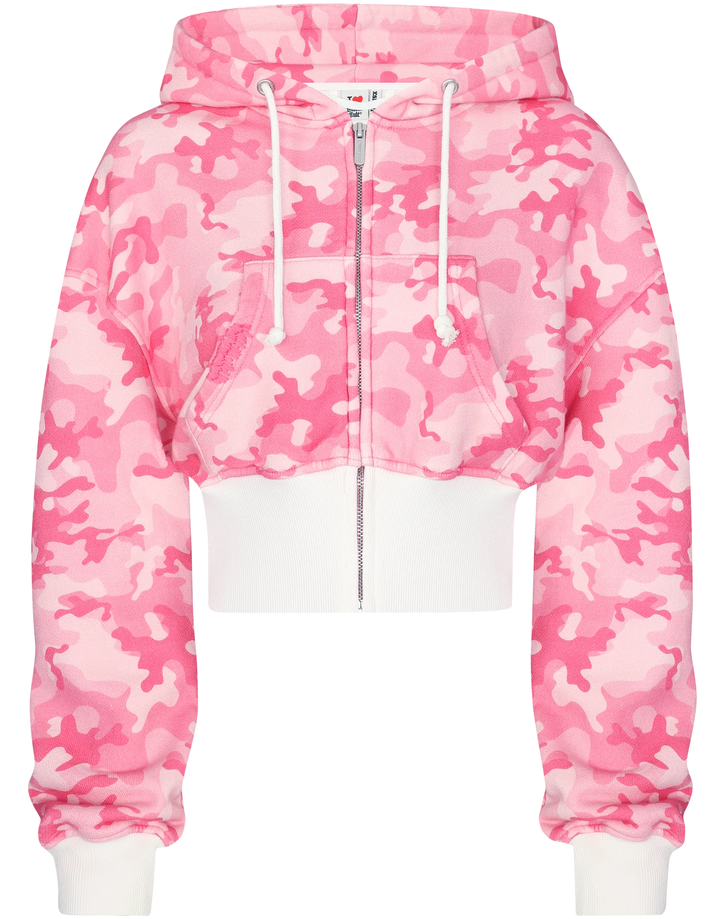 Pink Camo baggy cropped Hoodie