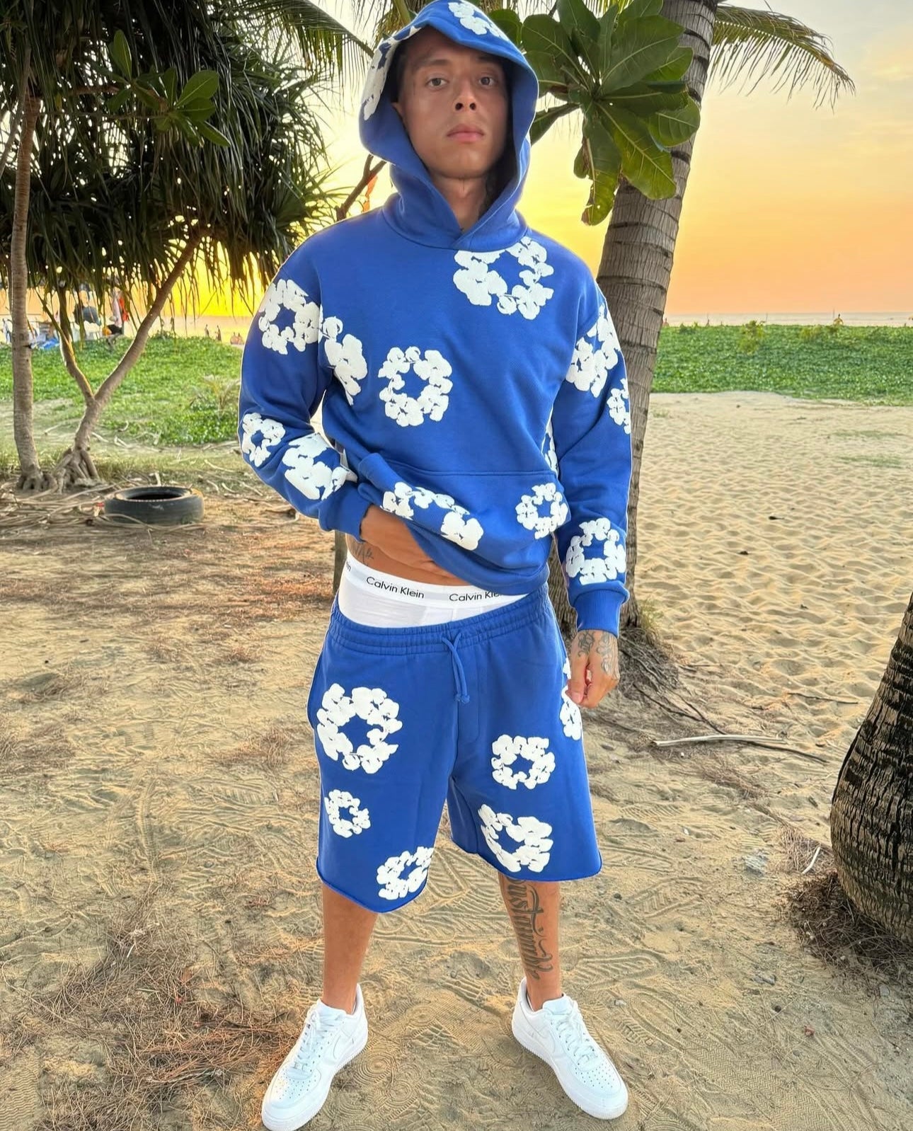 Denim Tears The Cotton Wreath Shorts Royal Blue