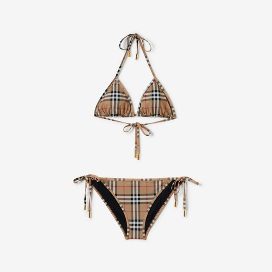 Triangle Burberry bikini in check